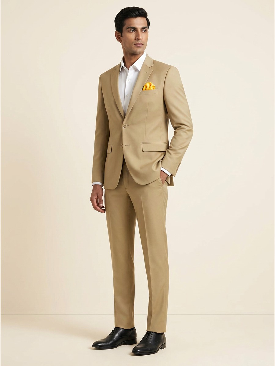 Signature All-Weather Suiting · Super 100s shade 2 styled as garment
