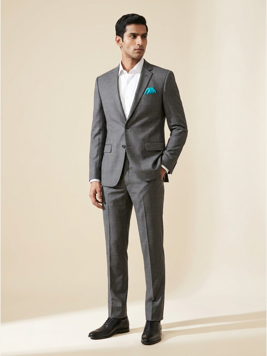 Signature All-Weather Suiting · Super 70s shade 1 styled as garment