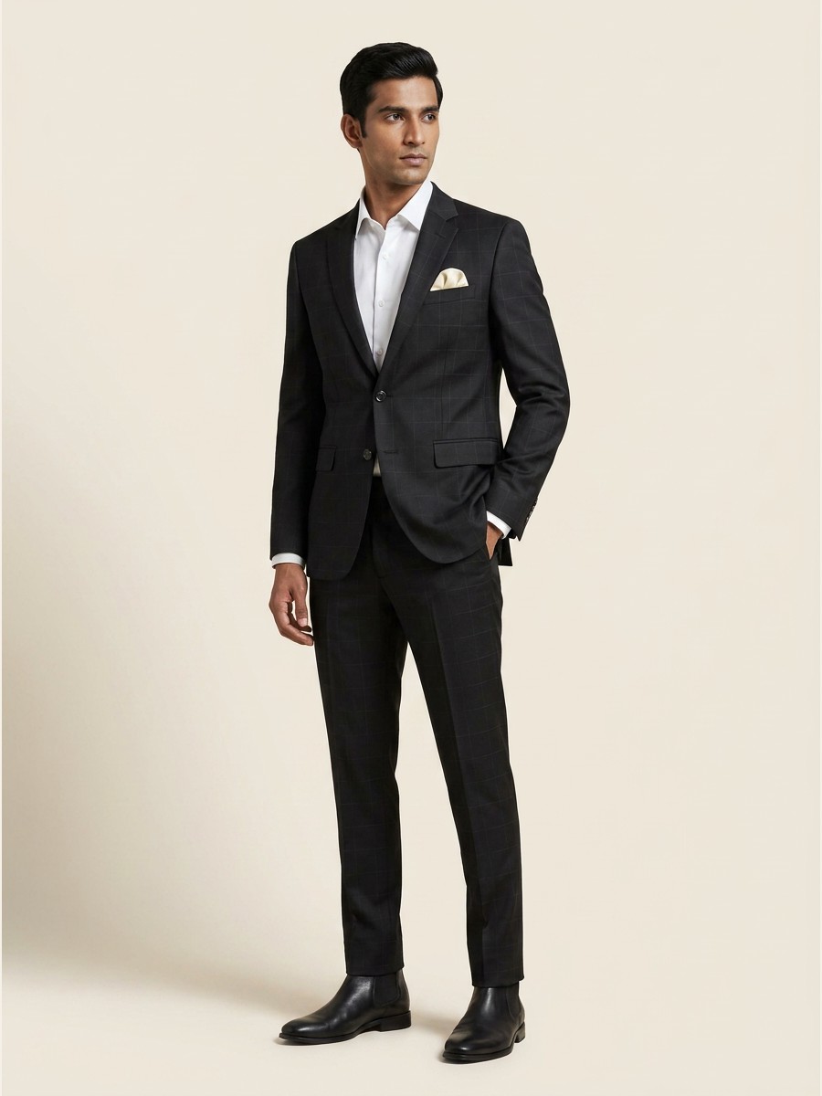 Signature All-Weather Suiting · Super 70s shade 3 styled as garment