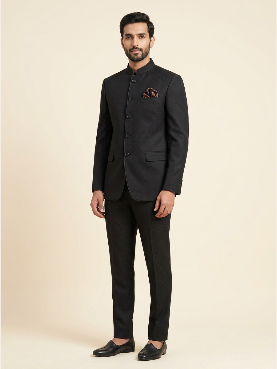 Signature All-Weather Suiting · Super 70s shade 1 styled as garment