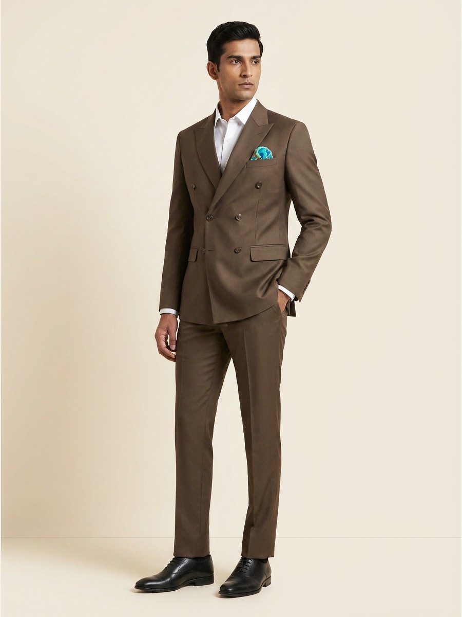 Signature All-Weather Suiting · Super 90s shade 2 — Brown styled as garment
