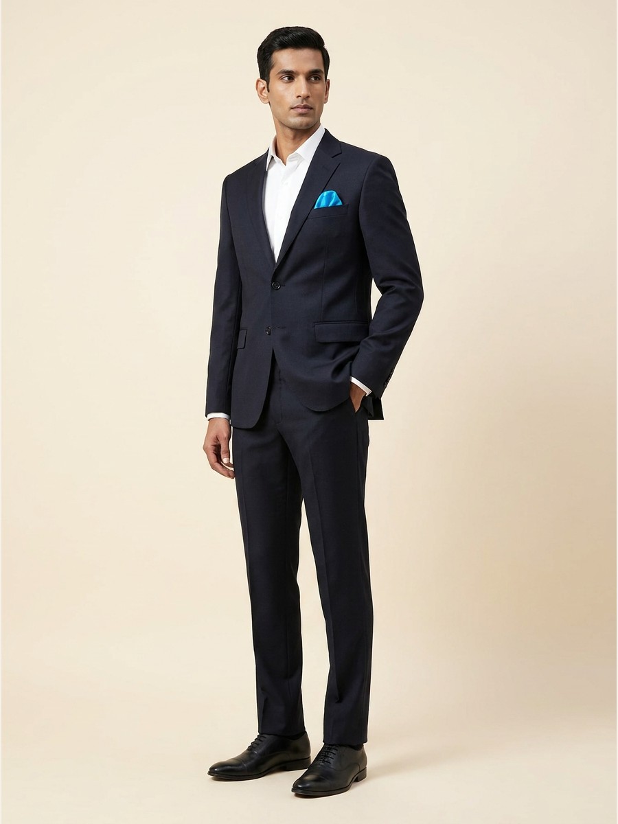 Luxury All-Weather Suiting · Super 120s fabric styled as a garment