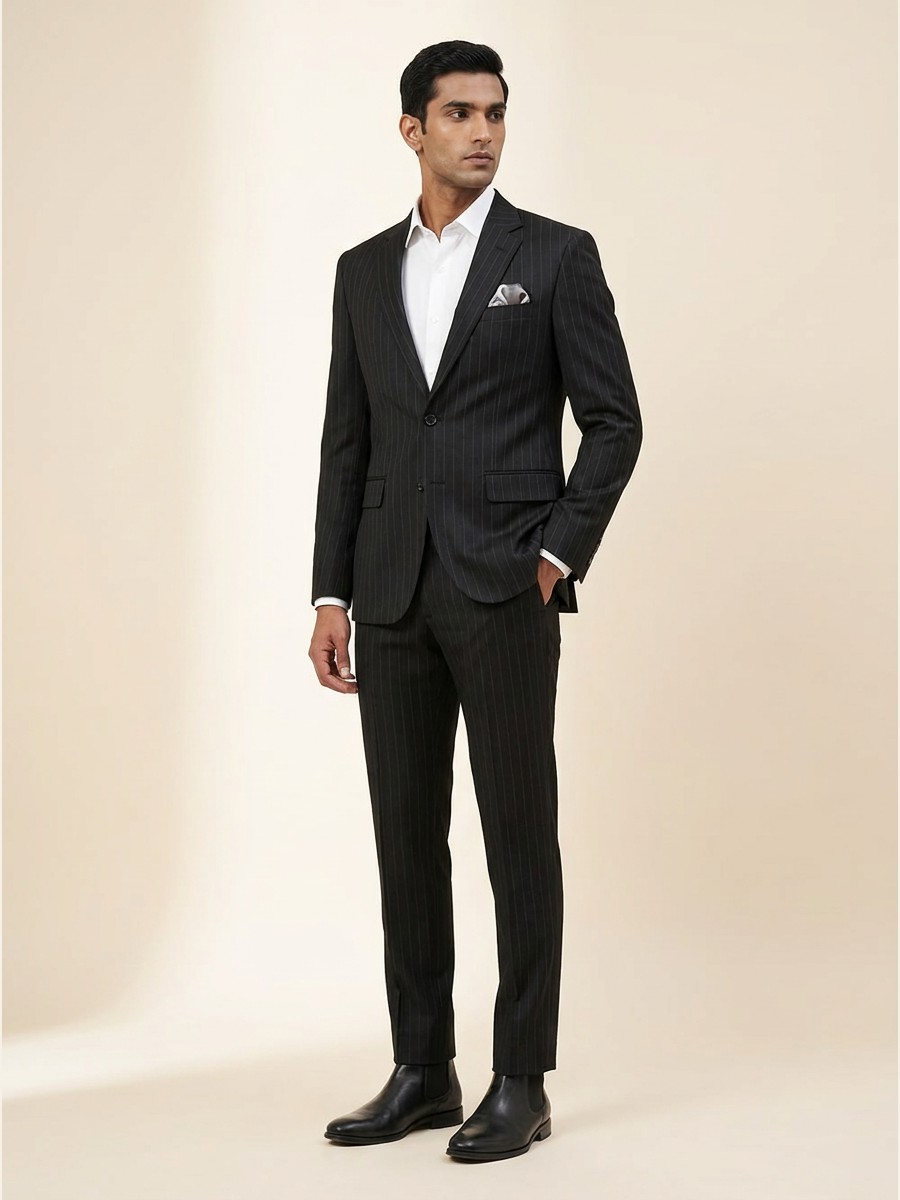 Luxury All-Weather Suiting · Super 120s fabric styled as a garment
