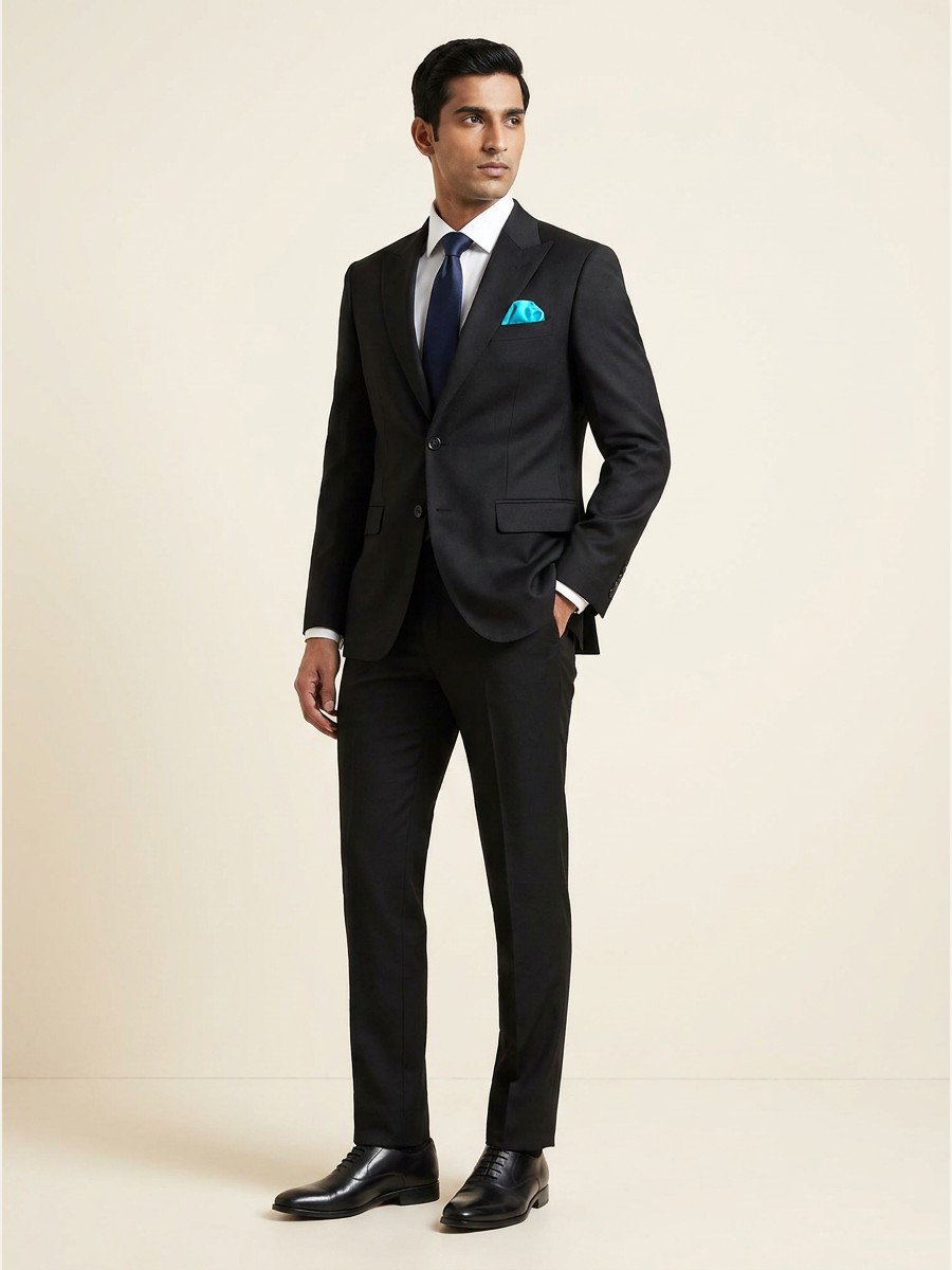 Reserve All-Weather Suiting · Super 140s shade 3 — Charcoal styled as garment