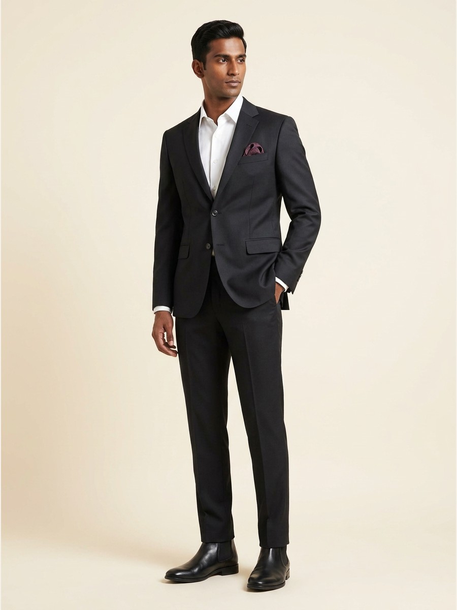 Reserve All-Weather Suiting · Super 140s fabric styled as a garment